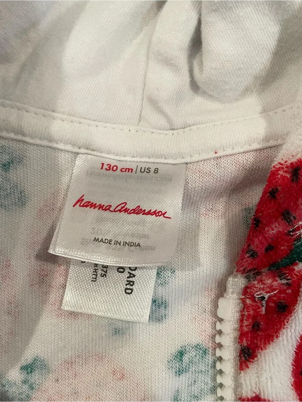 Hanna Andersson Long Sleeve Loop Terry Hoodie Cover Up (Strawberry) - Size 8